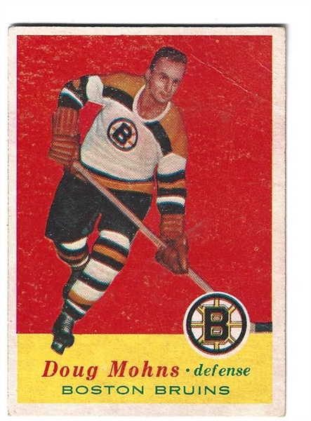 1957 - 58 Doug Mohns (HOF) Topps Hockey Card