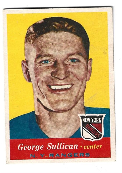 1957 - 58 George Sullivan (HOF) Topps Hockey Card