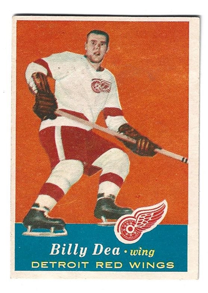 1957 - 58 Billy Dea (Detroit Red Wings) Topps Hockey Card