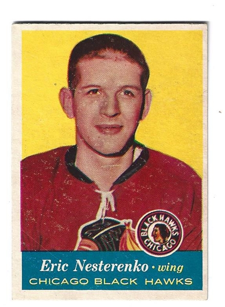 1957 - 58 Eric Nesterenko (Chicago Blackhawks) Topps Hockey Card