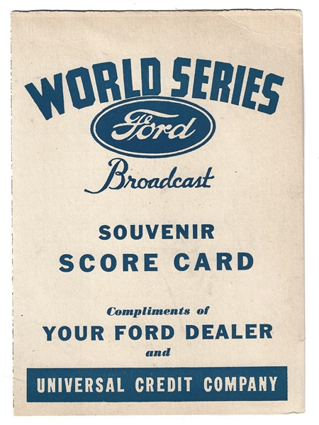 1935 World Series (Detroit Tigers vs. Chicago Cubs) Generic (4) Scorecard
