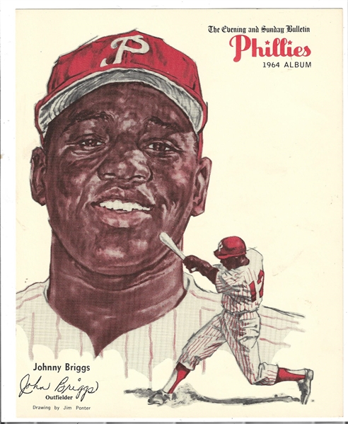 1964 Johnny Briggs (Philadelphia Phillies) Jim Ponter Drawing/Print 