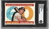 1960 Eddie Mathews (HOF) Topps Baseball Card SGC Certified Autograph 