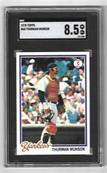 1978 Thurman Munson (NY Yankees) SGC Graded 8.5 - Topps Baseball Card