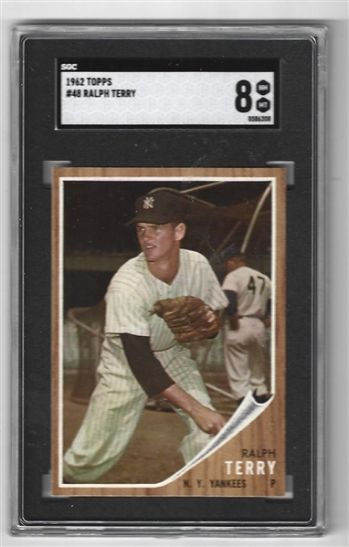 1962 Ralph Terry (NY Yankees) SGC Graded 8 - Baseball Card