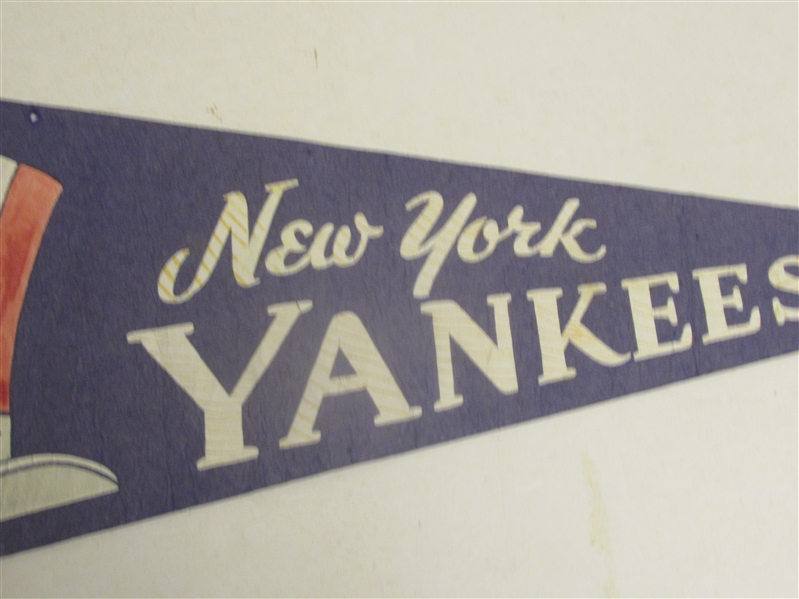 Circa 1950's NY Yankees - Babe Ruth (HOF) Likeness Graphic - Full size Felt Pennant