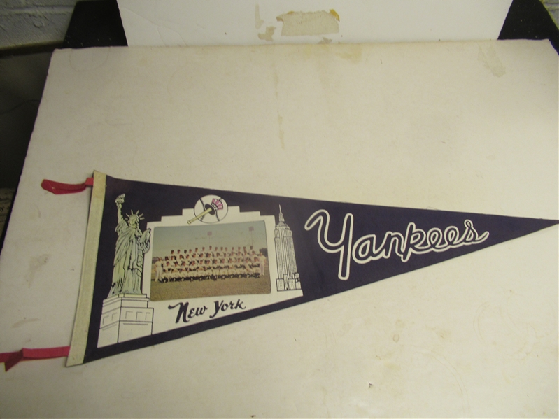 1966 NY Yankees Full Size Team Picture Pennant - Stunning