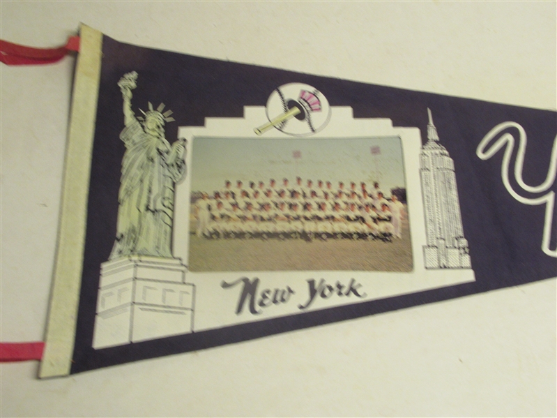 1966 NY Yankees Full Size Team Picture Pennant - Stunning
