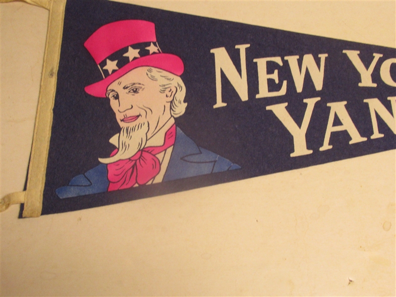 1950's NY Yankees Full Size Uncle Sam Graphic Pennant