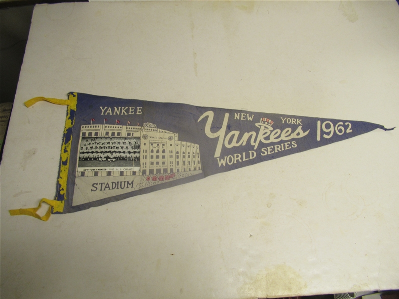 1962 NY Yankees World Series Full Size Picture Pennant