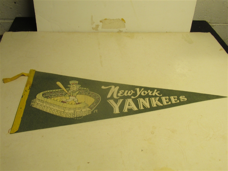 1950's NY Yankees Full Size Uncle Sam In Yankee Stadium Pennant