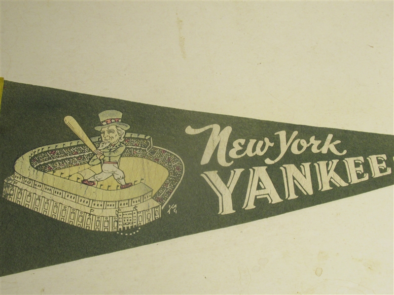 1950's NY Yankees Full Size Uncle Sam In Yankee Stadium Pennant