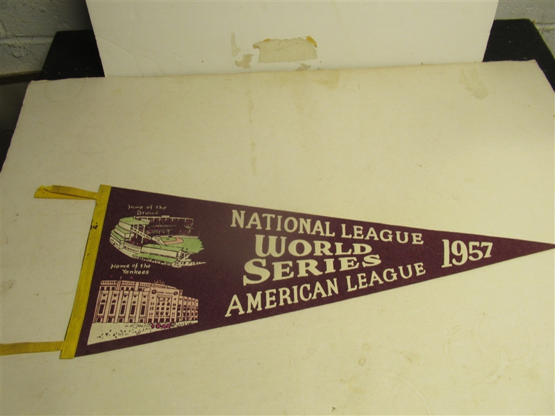 1957 World Series (NY Yankees vs. Milwaukee Braves) Full Size Pennant