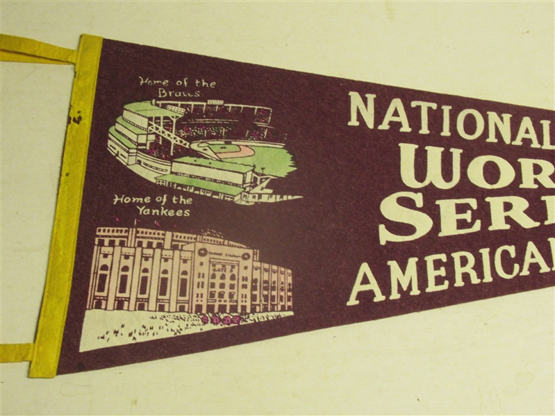 1957 World Series (NY Yankees vs. Milwaukee Braves) Full Size Pennant