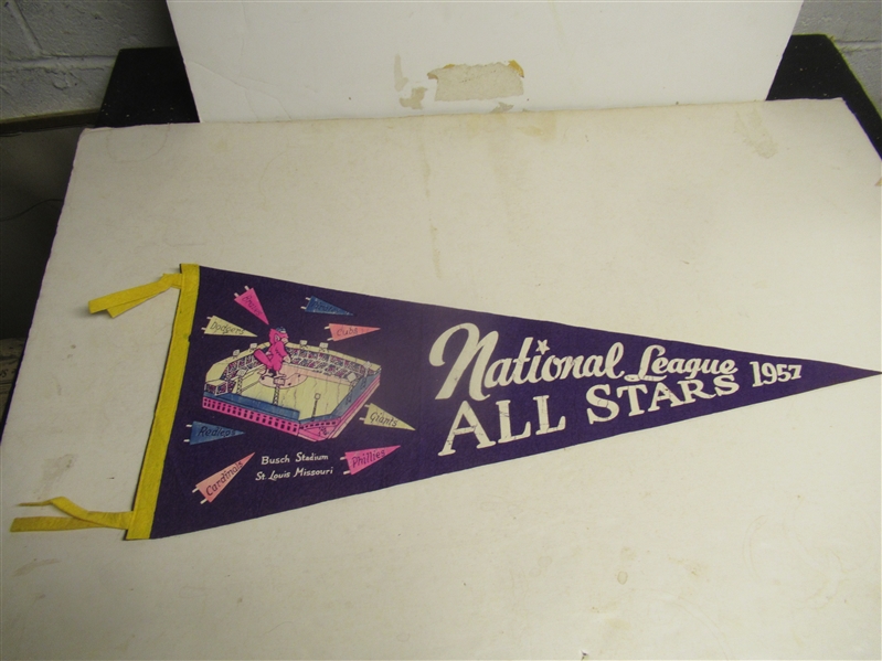 1957 NL All-Stars Full Size Pennant at Busch Stadium in St. Louis