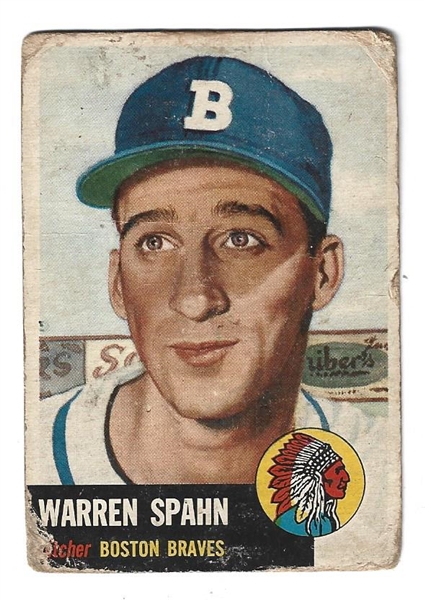 1953 Warren Spahn (HOF) Topps Baseball Card