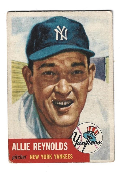 1953 Allie Reynolds (NY Yankees) Topps Baseball Card