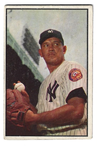 1953 Allie Reynolds (NY Yankees) Bowman Color Baseball Card