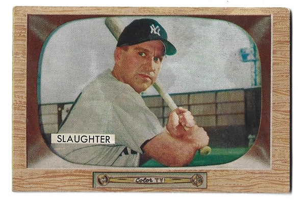 1955 Enos Slaughter (HOF - Cardinals) Bowman Baseball Card
