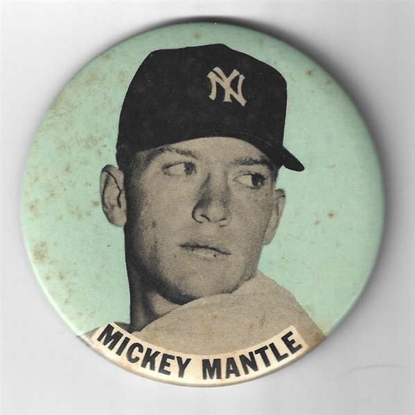 1950's Mickey Mantle (HOF) Large Size Stadium Pinback - 3.5 