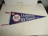 1963 World Series (NY Yankees vs. LA Dodgers) Full Size Felt Pennant 