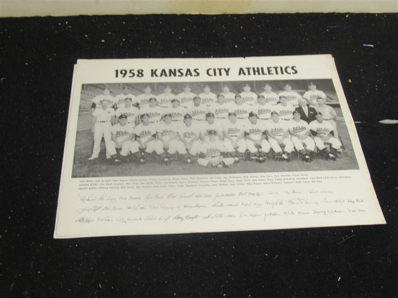 1958 Kansas City Athletics (AL) Oversized Team Photo with Rookie Roger Maris