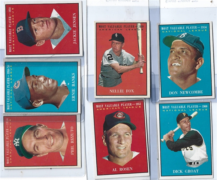 1961 Topps MVP Award Cards Lot of (7) - All are At Least Better Grade