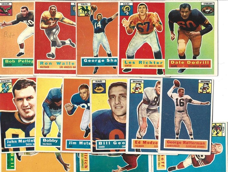 1956 Topps Football Cards Partial Set of (60) with Stars & Team Cards
