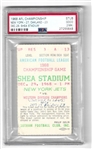1968 AFL Championship (NY Jets vs. Oakland Raiders) Official Ticket at Shea Stadium PSA Graded 2 Good