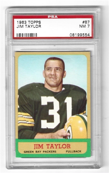 1963 Jim Taylor (HOF - GB Packers) Topps Football Card PSA Graded 7