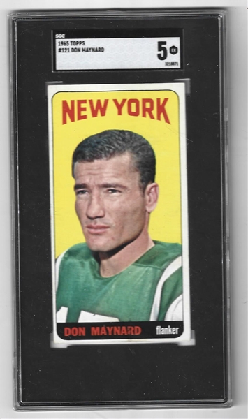 1965 Don Maynard (HOF) Topps Football Card SGC Graded 5 