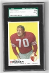 1969 Charlie Krueger (SF 49ers) Topps Football Card PSA Graded 8