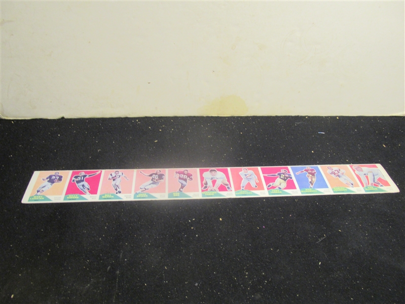 1960 Fleer Football - 1st Year of the AFL- Uncut Panel of (11) Cards