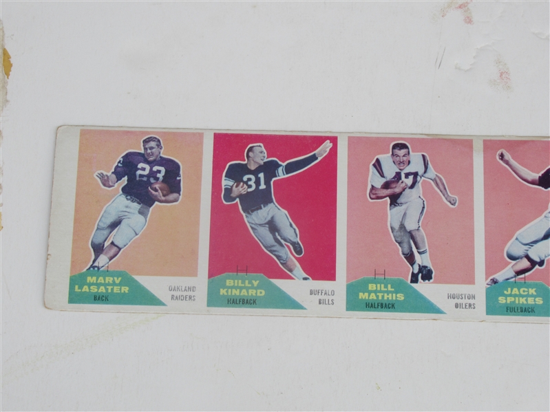 1960 Fleer Football - 1st Year of the AFL- Uncut Panel of (11) Cards