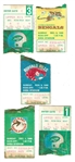 1968 NY Jets (AFL Championship Season) Lot of (5) Regular Season Ticket Stubs