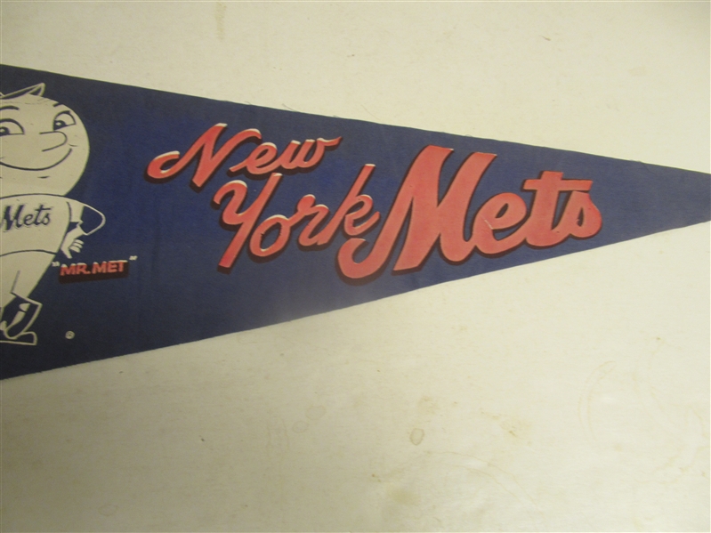 1960's NY Mets - Mr. Met - Full Size Plush Felt Pennant