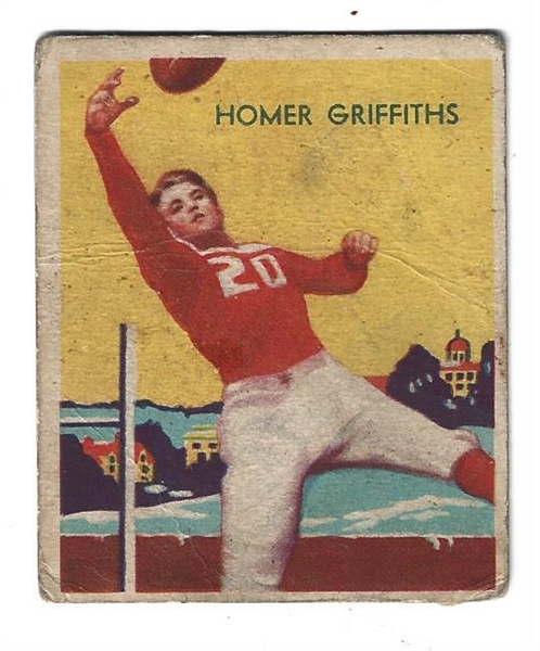 1935 National Chicle Football - Homer Griffiths (Chicago Cardinals) Football Card