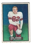 1951 Billy Owens  (Colgate University)Topps Magic Football Card