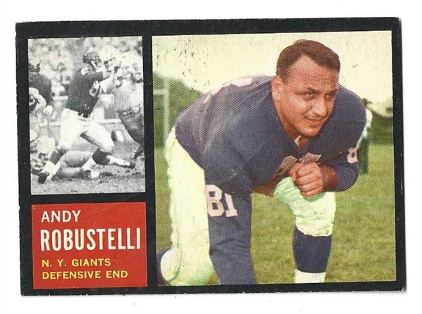 1962 Andy Robustelli (HOF) Topps Football Card