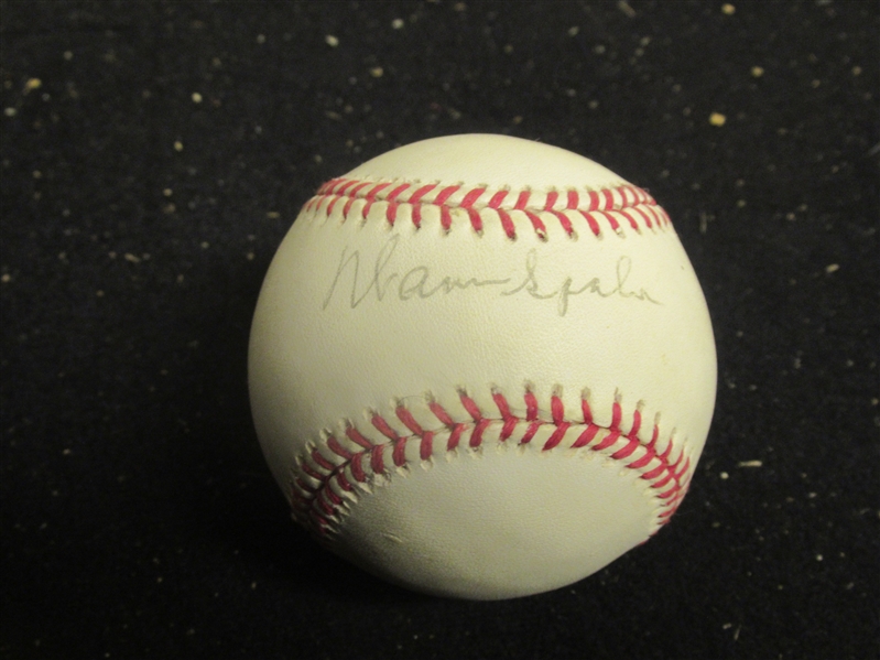 Warren Spahn (HOF) Autographed ONL Baseball