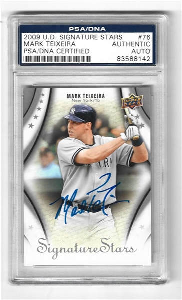 2009 Upper Deck Signature Stars - Mark Teixeira (NY Yankees) Authentic Autograph - PSA/DNA