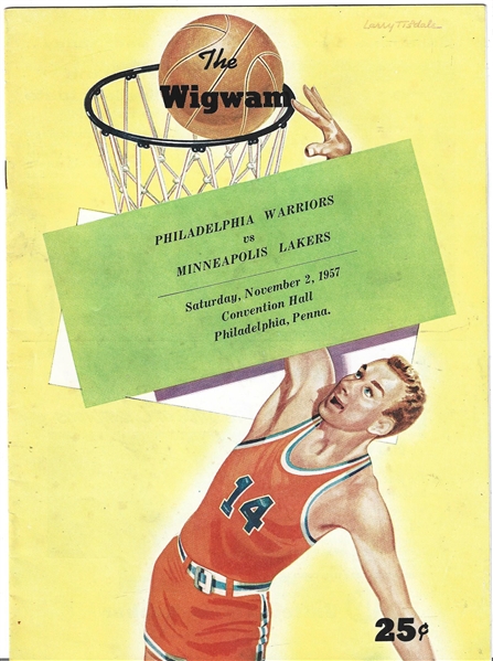 1957 Philadelphia Warriors (NBA) vs. Minneapolis Lakers Official Program