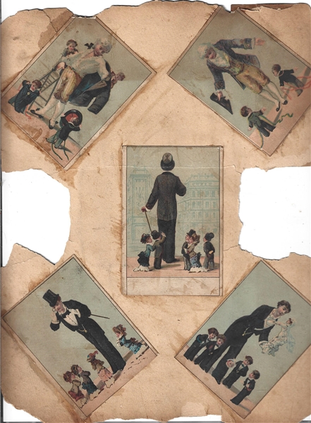 19th Century Lot of (12) Victorian Trade Cards - All Affixed to a Thick Stock Page