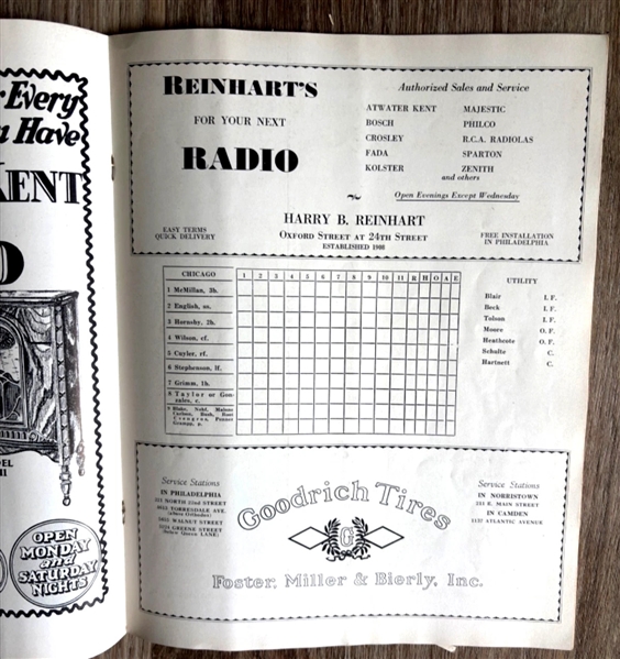 1929 World Series (Phila. Athletics vs. Chicago Cubs) Official Program at Philadelphia