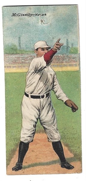 1911 T201 Mecca Double Folder - Iron Man Joe McGinnity (HOF) & Lewis McCarty - Baseball Card