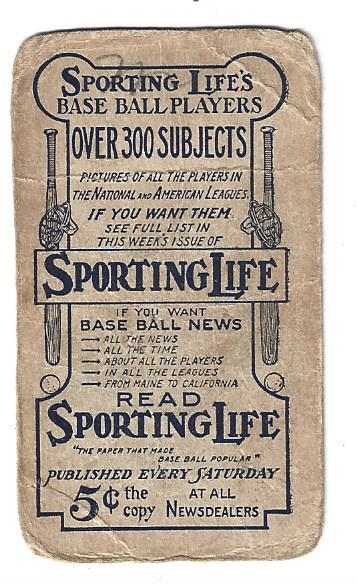 1911 The Sporting Life M116 Hughie Jennings (HOF) Baseball Card