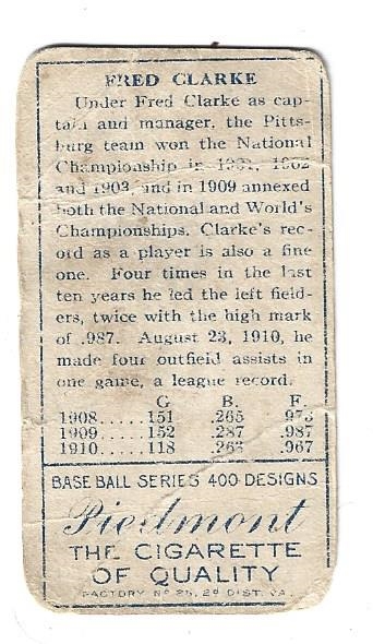 1911 T205 Gold Border - Fred Clarke (HOF) - Tobacco Card