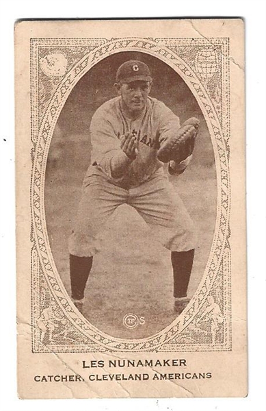 1922 American Caramel E120 - Les Nunamaker (Cleveland Americans) Baseball Card