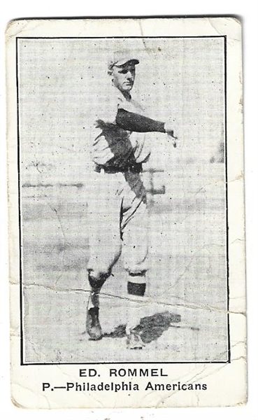 1922 American Caramel E121 - Ed Rommel (Philadelphia Americans) - Baseball Card