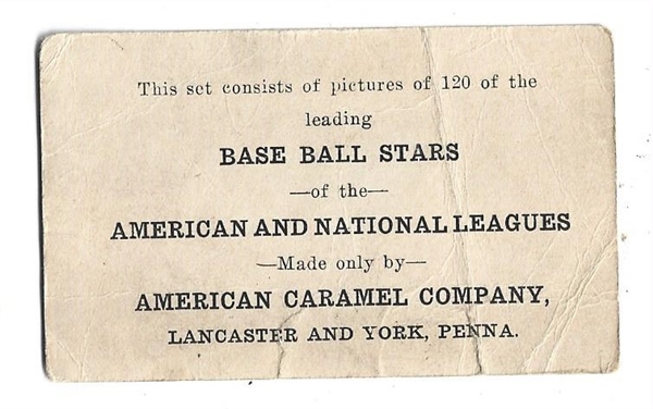 1922 American Caramel E121 - Ed Rommel (Philadelphia Americans) - Baseball Card
